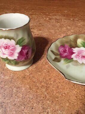 VINTAGE TII WAYZATA MINNESOTA FLOWERS SEASHELL DISH AND CREAMER